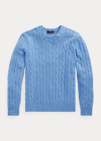 Sueter Polo Ralph Lauren Hombre Azul Rey Azules - Cable-Knit Cashmere - IEQYR6720